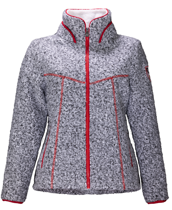 veste femme laine bouillie polaire gris chine angele sportswear