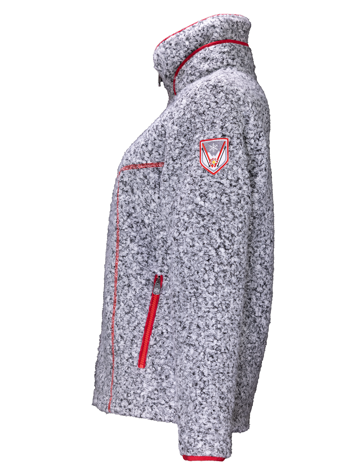 Veste femme laine bouillie Elise gris chiné 3 Veste femme laine bouillie Elise gris chiné – Image 3