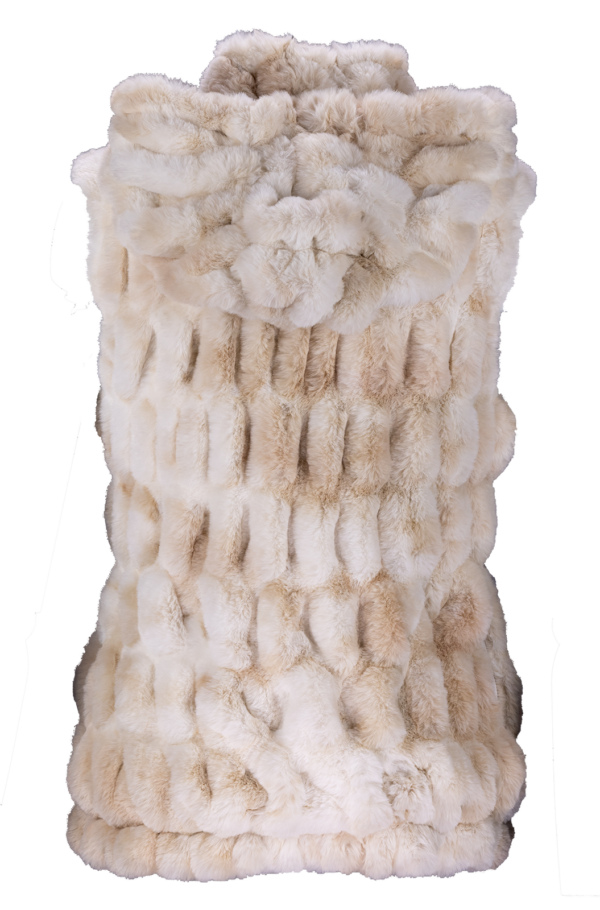 gilet capuche fourrure louise beige arrière