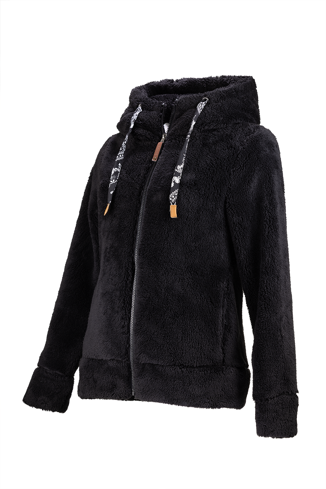 veste polaire capuche femme ANGELA Noir 2 veste polaire capuche femme ANGELA Noir – Image 2